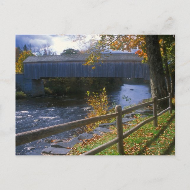 Lowes Covered Bridge Guilford Sangerville Maine Postkarte (Vorderseite)