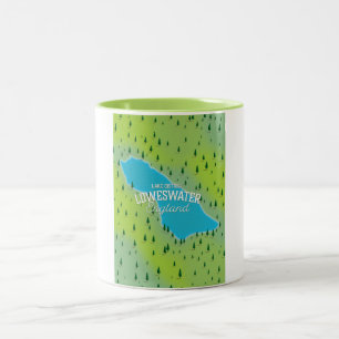 Loweswater Lake, Lake District, Reiseplan. Zweifarbige Tasse