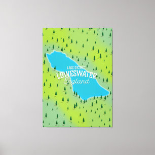 Loweswater-See, Lake District, Reisekarte. Leinwanddruck