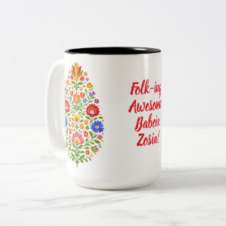 Lowicz Blütenwappen Zweifarbige Tasse