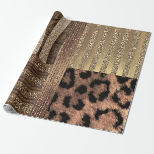 Löwin Gold Glam Safari Dschungel Chic Moderne Part Geschenkpapier