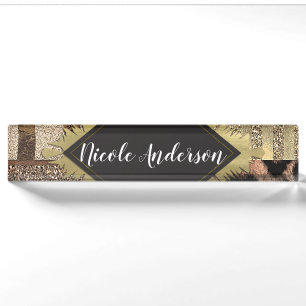 Löwin Safari Chic Dschungel Glamour Modern Trendy Namensplakette