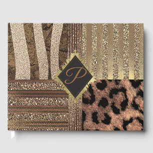Löwin Safari Chic Dschungel Glamour Moderne Hochze Gästebuch