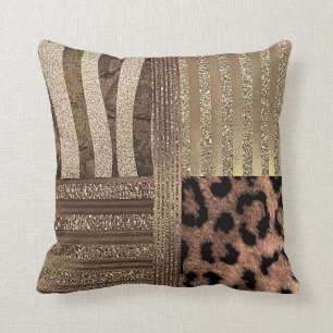 Löwin Safari Chic Dschungel Gold Modern Glanz Kissen
