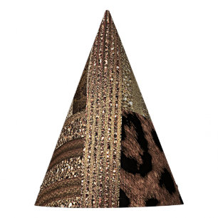 Löwin Safari Dschungel Glamour Modern Gold Glanz Partyhütchen