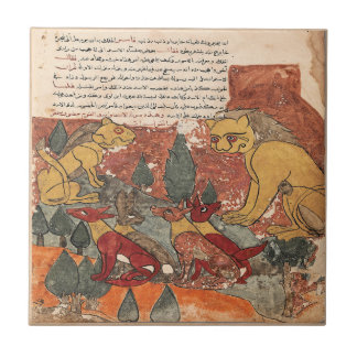 Löwin-Sohn Indische Renaissance-Fabel Fliese