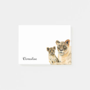 Löwin und CUB   der Mutterschafts-  addieren Ihre Post-it Klebezettel