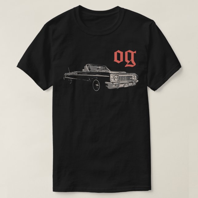 Lowrider Original Gangster OG Cali Cholo Chicano T-Shirt (Design vorne)