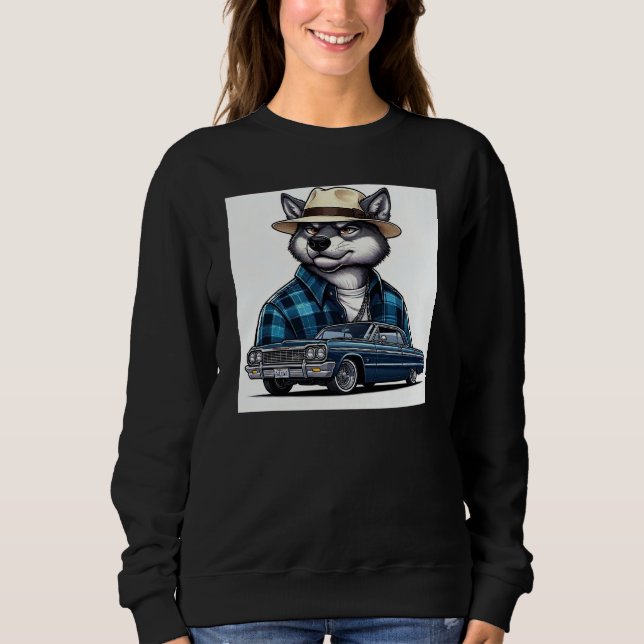 Lowrider Wolf Sweatshirt (Vorderseite)