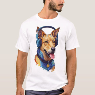 Loyal Beats – Abstrakter Hund hört Musik T-Shirt