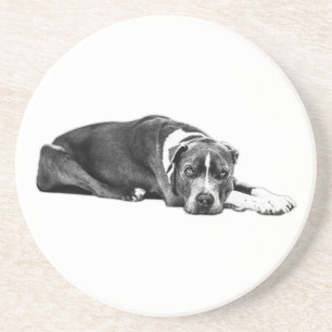 Loyal Companion Pitbull Mix Art Untersetzer