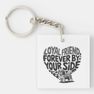 Loyal Friend Dog Companion Herzdesign Schlüsselanhänger
