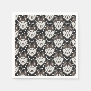 Loyal Siberian Husky Arctic Sled Dog Pet Puppy Serviette