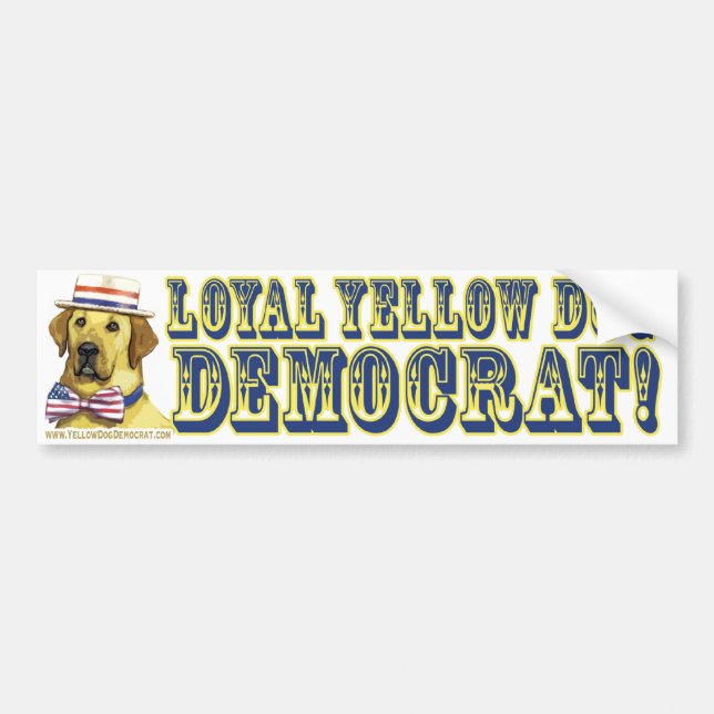 Loyaler gelber Hundedemokrat-Autoaufkleber Autoaufkleber (Vorne)