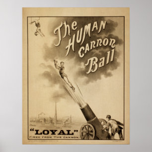 LOYALES menschliches Kanonenkugel-Tat VARIETÉ Poster