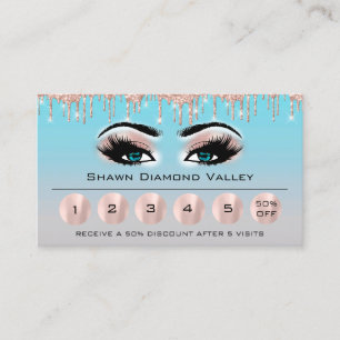 Loyalija 6 Makeup Esthetiker Eyelash Pink Blue Visitenkarte