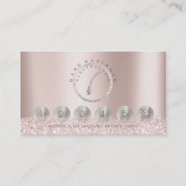 Loyalität 6 Augenbrauen Rose Haarentfernung Glitze Visitenkarte (Vorderseite)