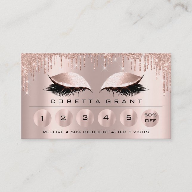 Loyalität 6 Makeup Esthetician Eyelash Rose Sozial Visitenkarte (Vorderseite)