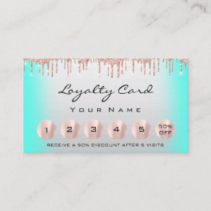 Loyalität 6 Makeup Esthetiker Eyelash Rose Minze Visitenkarte