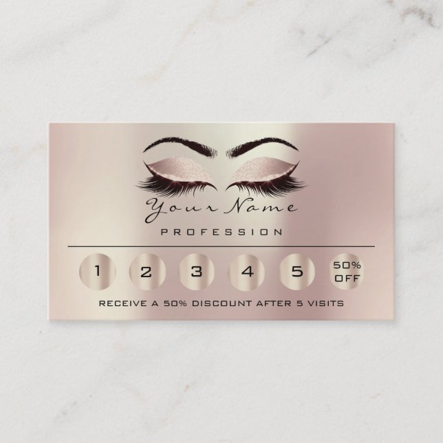 Loyalität 6 Makeup Eyebrow Eyes Lashes Glitzer Ros Visitenkarte (Vorderseite)