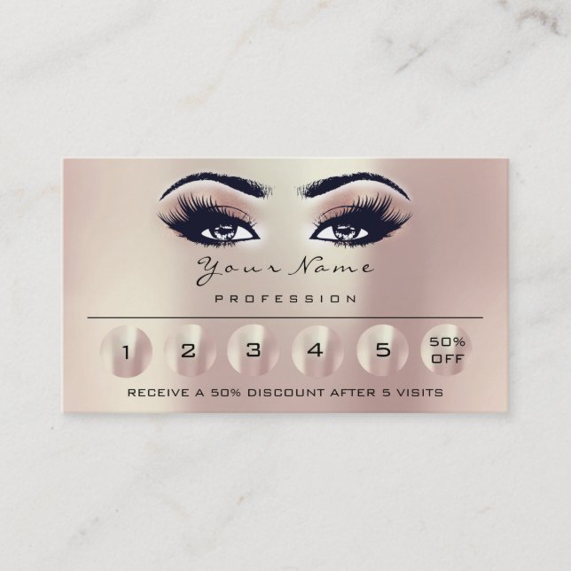 Loyalität 6 Makeup Eyebrow Eyes Lashes Rose Eyes1 Visitenkarte (Vorderseite)