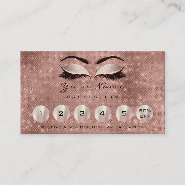 Loyalität 6 Makeup Eyebrow Eyes Lashes Rose Spark Visitenkarte (Vorderseite)