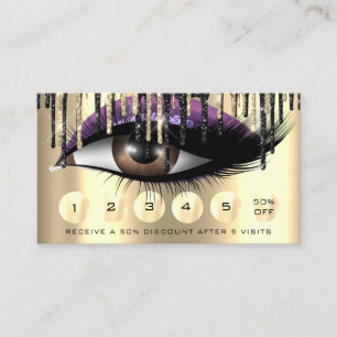 Loyalität 6 Makeup Makeup Eyelash Extension Lila Visitenkarte
