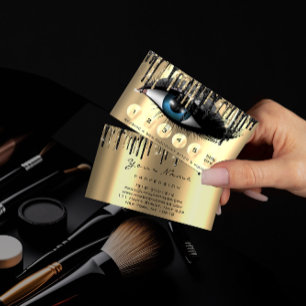 Loyalität 6 Makeup Makeup Eyelash Gold Grau Tropfe Visitenkarte
