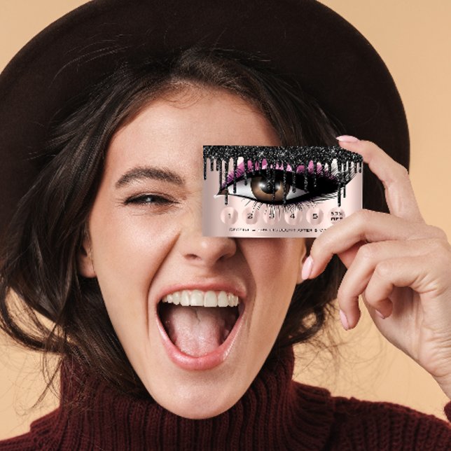 Loyalität 6 Makeup Pink Makeup Eyelash Extension Visitenkarte (Von Creator hochgeladen)