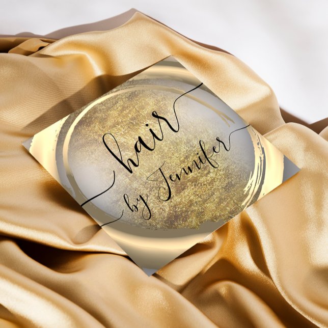 Loyalität 6 Punches Hair Lash Makeup Gold Grau Quadratische Visitenkarte (Von Creator hochgeladen)