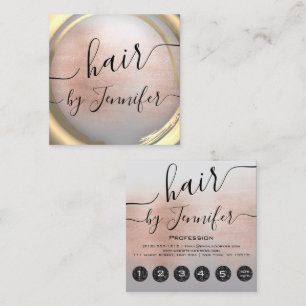 Loyalität 6 Punches Hair Lash Makeup Gold Rose Quadratische Visitenkarte