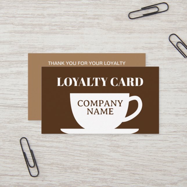 Loyalität des Kaffeehauses / Lochkartenvorlage für Visitenkarte (Vorderseite/Rückseite Beispiel)