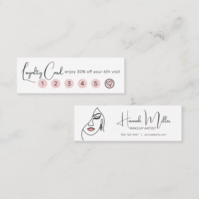 Loyalität des Minimalistischen eleganten Makeup Ar Mini Visitenkarte (Vorne/Hinten)
