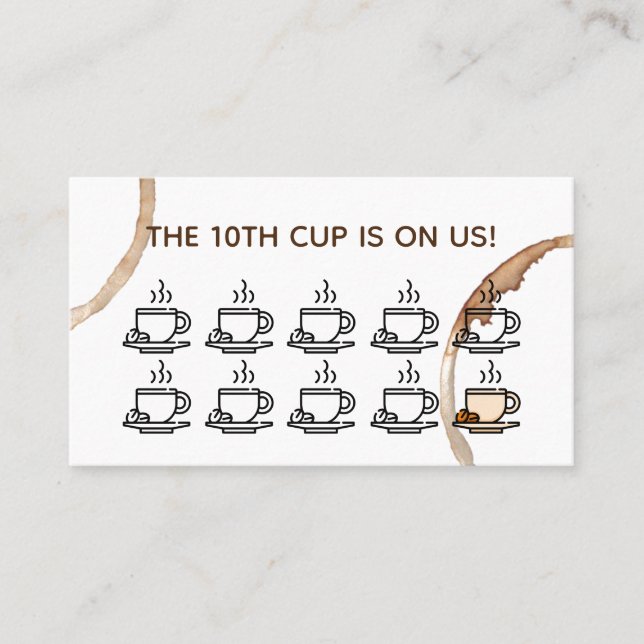 Loyalität vergütet Karte coffeeshop Café (Vorderseite)