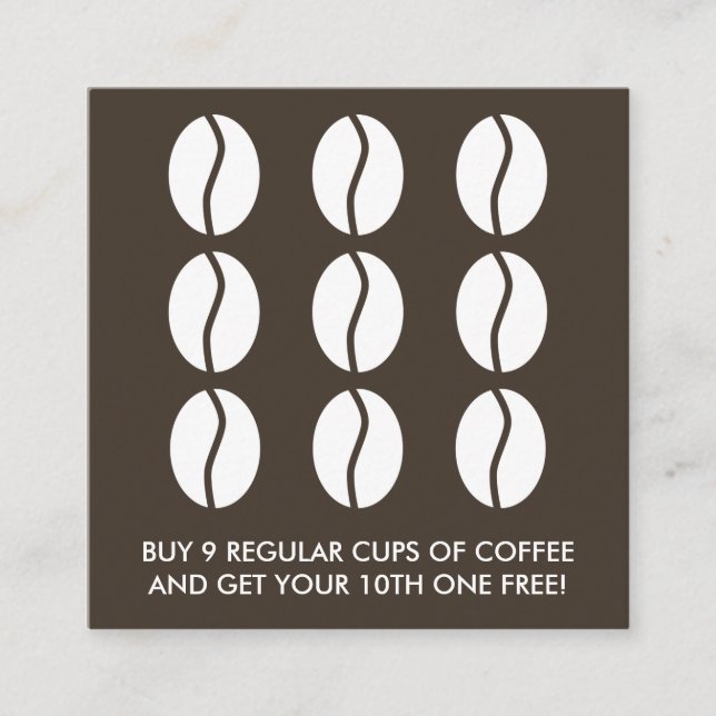 Loyalität von Kaffeebohnen Treuekarte (Vorderseite)