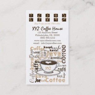 Loyalitäts-Karten des Café-Durchschlags-  Treuekarte