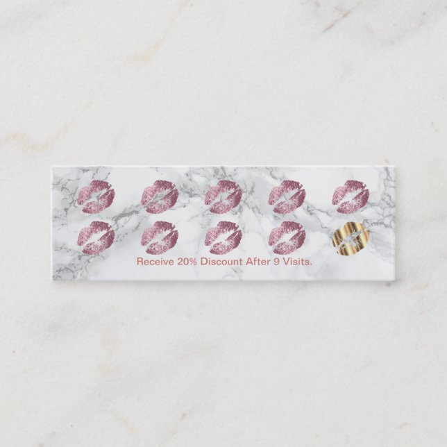 Loyalitäts-Lochkarte - Rosen-Glitzer und Marmor Treuekarte (Vorderseite)