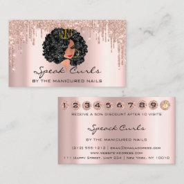 Loyalitätskarte 10 Punch Golden Crown Rose Hair Visitenkarte