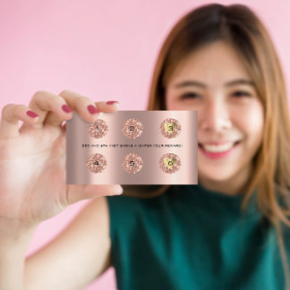 Loyalitätskarte 6 Punch Makeup Künstlerherz Rose G Treuekarte