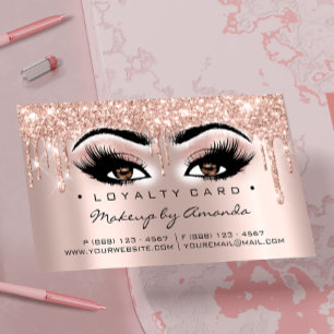 Loyalitätskarte 6 Punch Makeup Lashes Rose Treuekarte