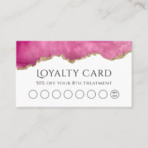 Loyalitätskarte Aquarellfarbe Rosa Age Visitenkarte