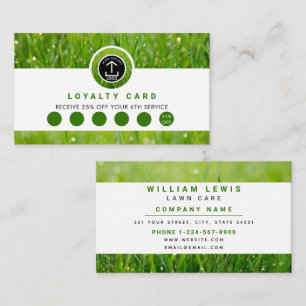 Loyalitätskarte für das Lawn Care Business-Logo Visitenkarte