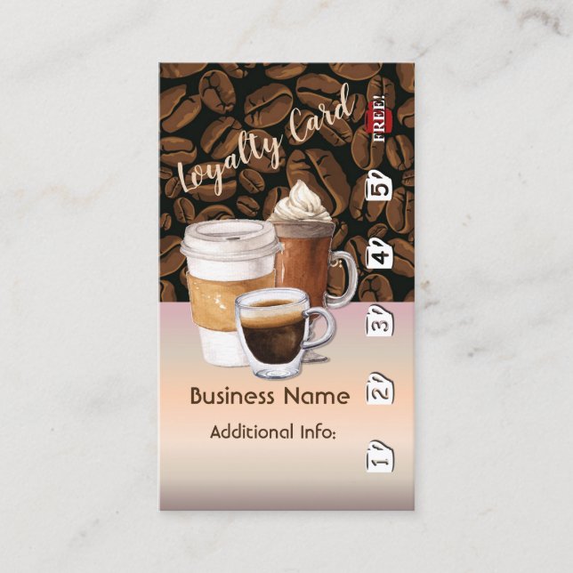 Loyalitätskarte für den Kaffee 6 Treuekarte (Vorderseite)