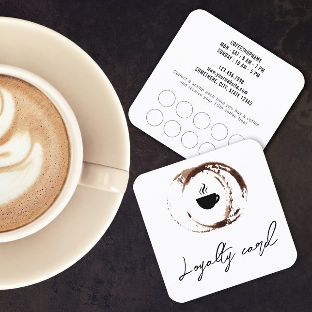 Loyalitätskarte für den Minimalistischen Coffee Sh Treuekarte (Von Creator hochgeladen)