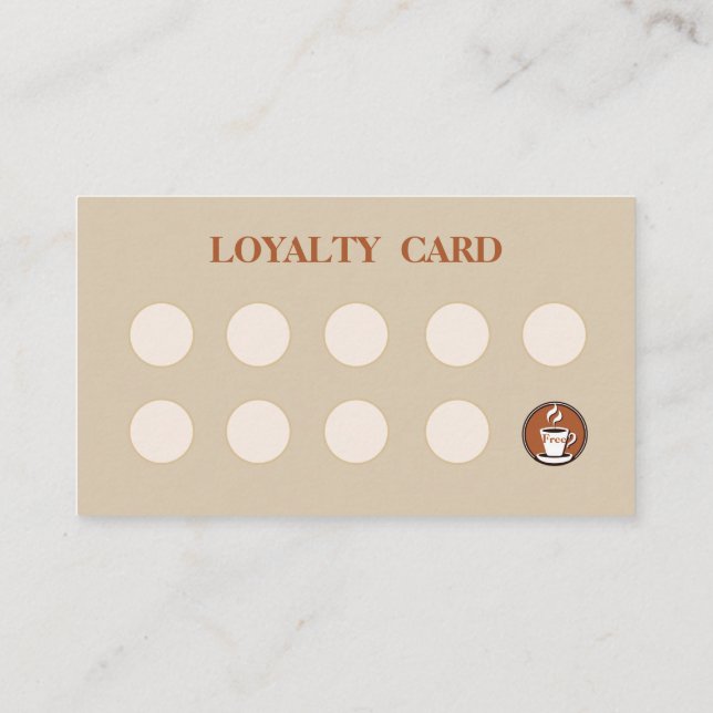 Loyalitätskarte für den Minimalistischen Kaffee Visitenkarte (Rückseite)