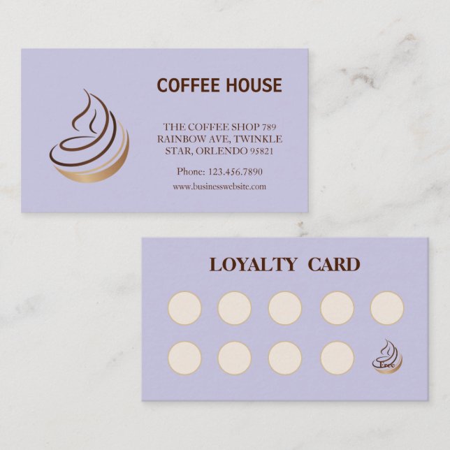 Loyalitätskarte für den Minimalistischen Kaffee Visitenkarte (Vorne/Hinten)