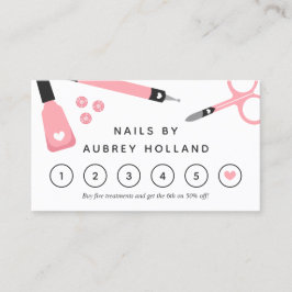 Loyalitätskarte niedlich Pink Nail Artist Tools Visitenkarte