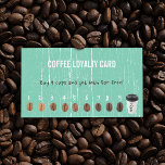 Loyalitätskarten für Kaffee Vintages Grünes Holz Treuekarte<br><div class="desc">Vintage Grünholzhintergrund Coffee Loyalty Cards.</div>
