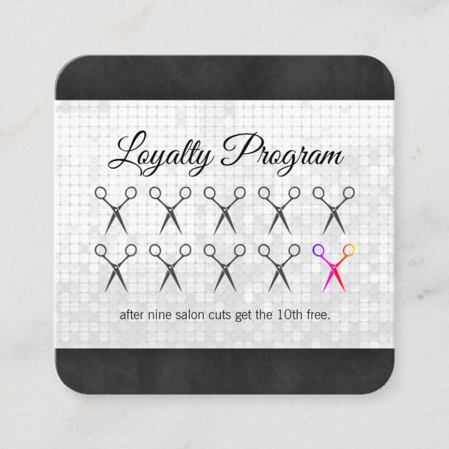Loyalitätsprogramm / Sequin / Stylist-Schiefer Treuekarte (Vorderseite)