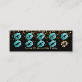 Loyalitätstarif - Aquamariner Glitzer und Gold 3 Treuekarte